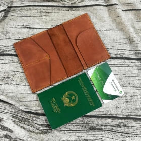 Ví đựng passport da bò mẫu 03 màu nâu