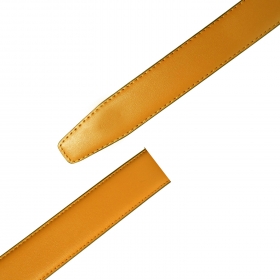 Thắt Lưng Nam Da Bò 3 Lớp TL-DB05 Mặt Khoá Tự Động Đuôi nhọn - Màu vàng nhạt