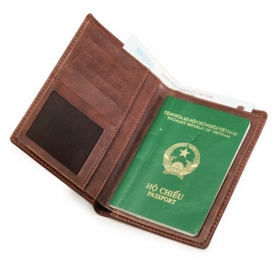 Ví đựng passport da bò mẫu 02 màu nâu
