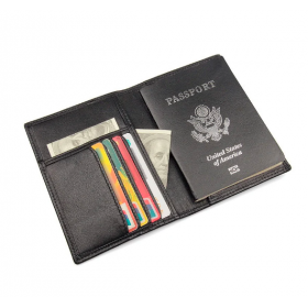 Ví đựng passport da bò mẫu 08 màu đen